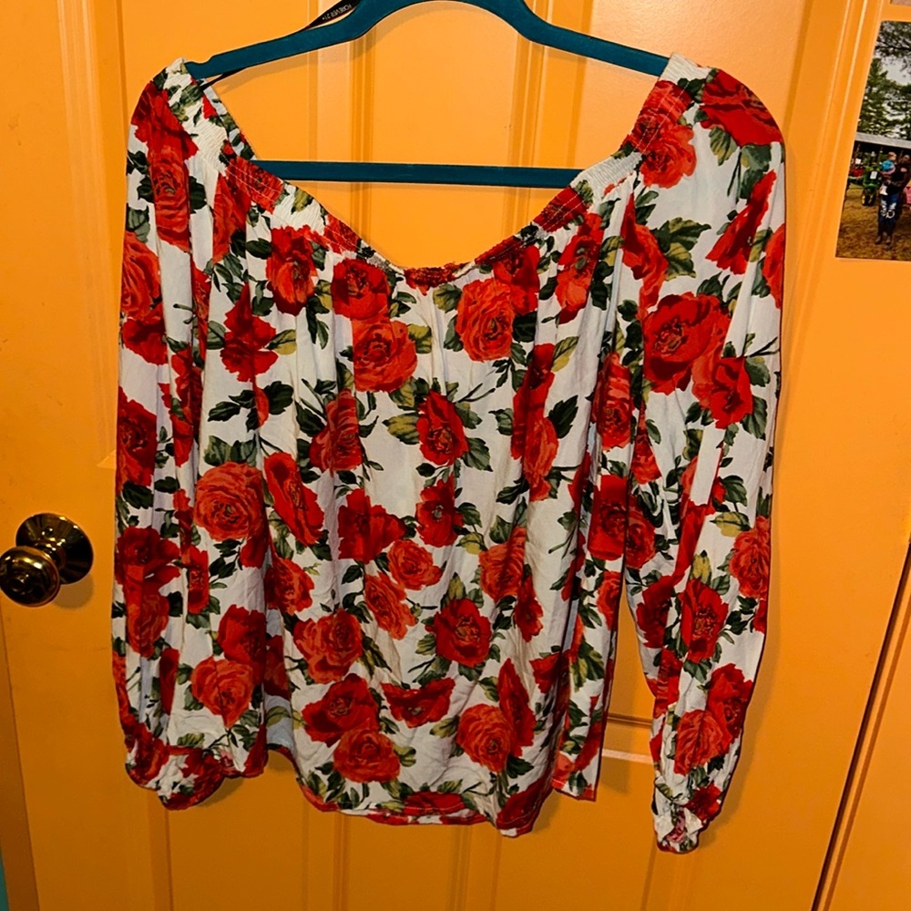 Off the shoulder flower top